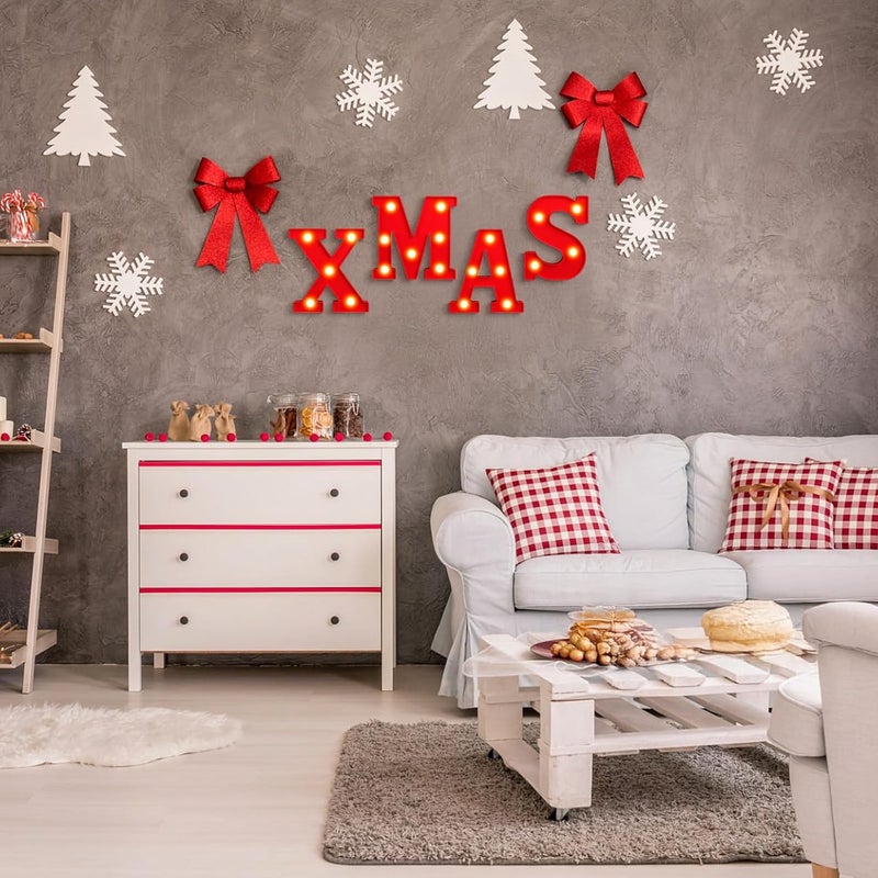 gobutend XMAS Christmas Light Up Letter Table Decorations, LED Marquee Lights Sign for Indoor Outdoor Home Bedroom Fireplace Bar Xmas Party Decor - Image 5